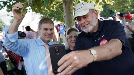 Jim Jordan (left) at a rally in Washington, DC